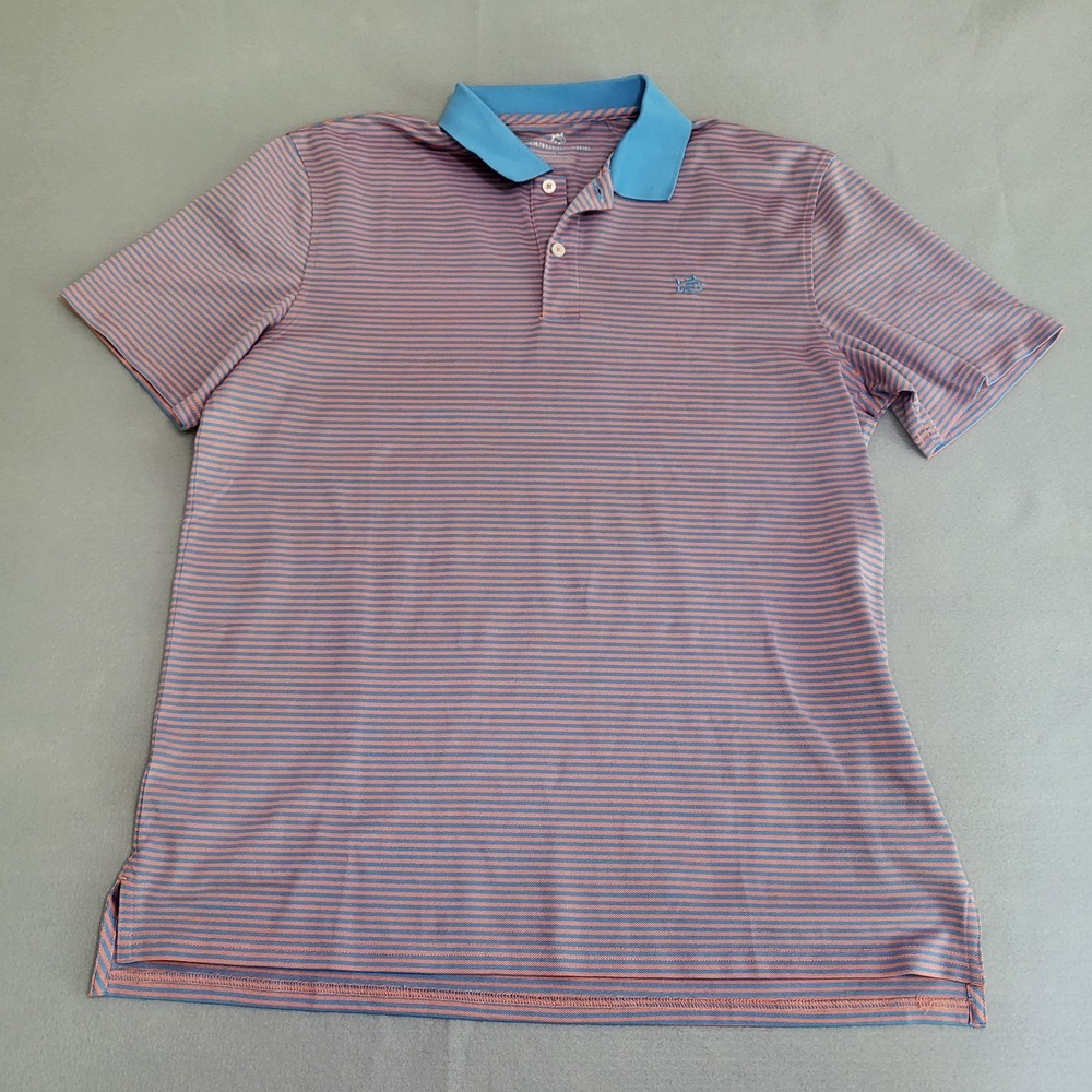 Southern Tide Striped Short Sleeve Polo Shirt Men's L